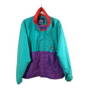 Vintage Woolrich Nu Jade Full Zip Colorblock Windbreaker Jacket 80s Men's Large